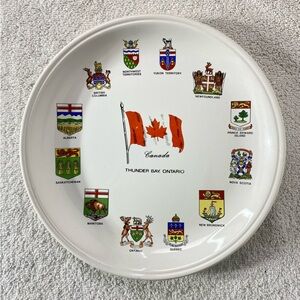 Vintage Canada Coat Of Arms & Emblem Thunder Bay Ceramic Decorative Plate